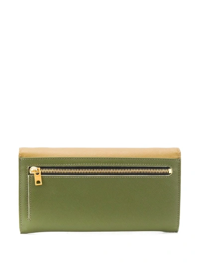 Shop Marni Bellows Wallet With Shoulder Strap In Green