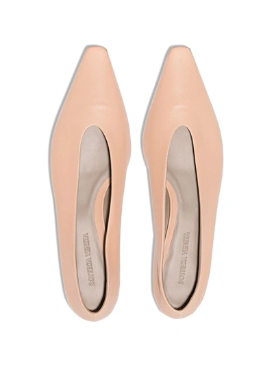 Shop Bottega Veneta Almond Ballerina Shoes In Neutrals