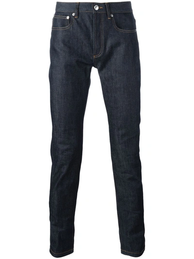 Apc Indigo Cropped Skinny Jeans In Blue