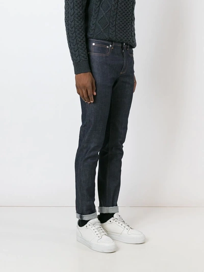 Apc Indigo Cropped Skinny Jeans In Blue