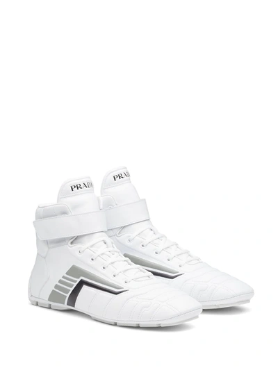 Prada Lace-up Chukka Boots In White