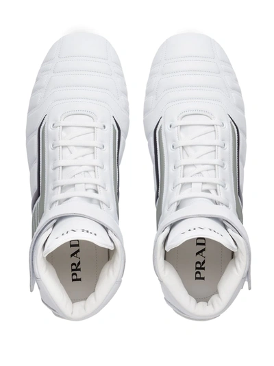 Shop Prada Lace-up Chukka Boots In White