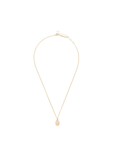 Shop Coup De Coeur Stone Disc Necklace In Gold