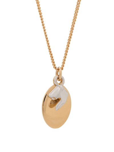 Shop Coup De Coeur Stone Disc Necklace In Gold