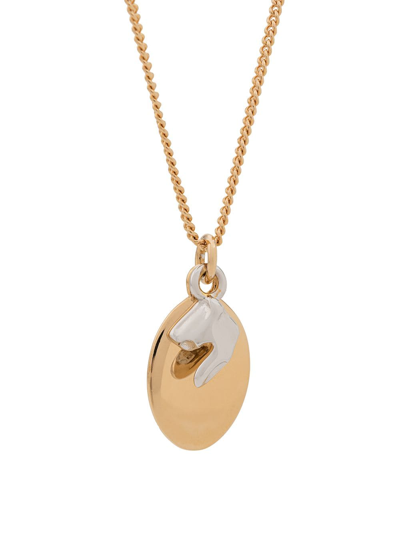 Coup De Coeur Stone Disc Necklace In Gold