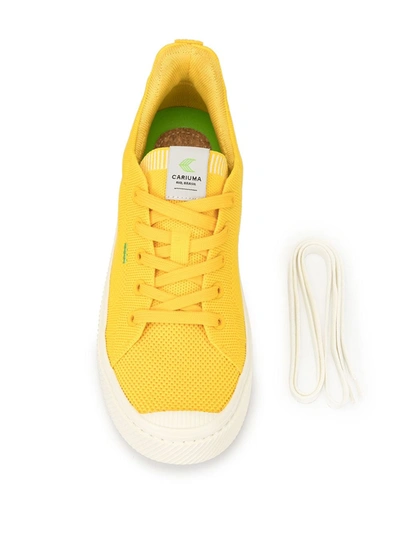 Shop Cariuma Ibi Low-top Knit Sneakers In Yellow