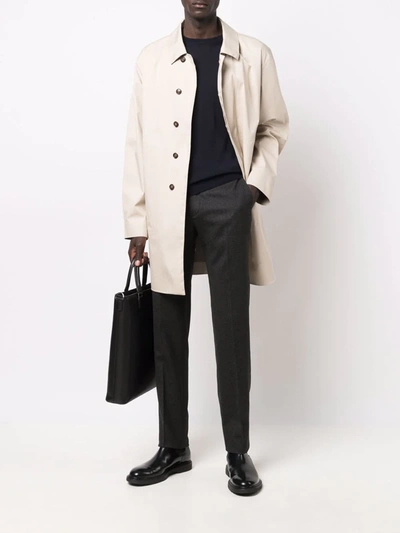 Canali Crew Neck Merino Sweatshirt In Blue