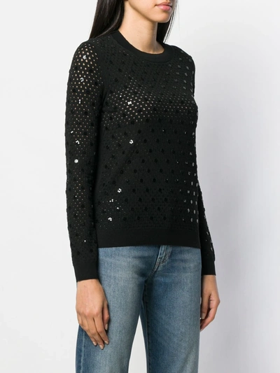 Pre-owned Louis Vuitton  Open Knit Sequinned Details Jumper In Black