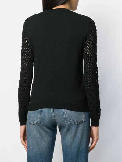 Pre-owned Louis Vuitton  Open Knit Sequinned Details Jumper In Black