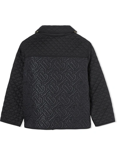 Shop Burberry Monogram Quilted Bomber Jacket In Black