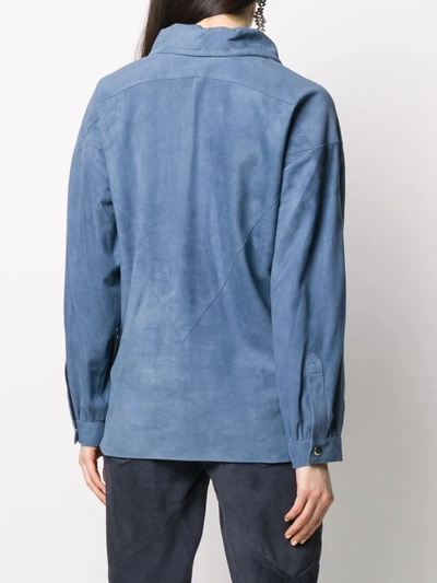 Shop Isabel Marant Alambari Drawstring Shirt Jacket In Blue