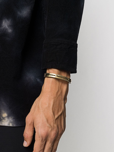 Parts Of Four Sistema Hammered-effect Bracelet In Silver