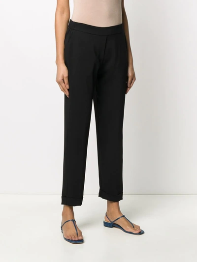 Shop P.a.r.o.s.h Slim-fit Tailored Trousers In Black