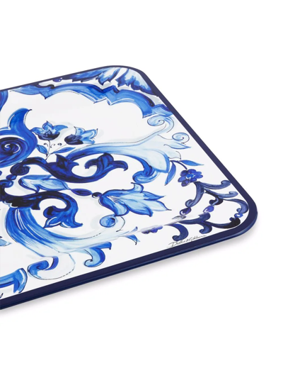 Shop Dolce & Gabbana Medium Mediterranean-print Tray In White