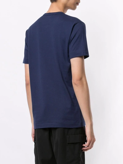 Comme Des Garçons Play Embroidered Heart T-shirt In Blue