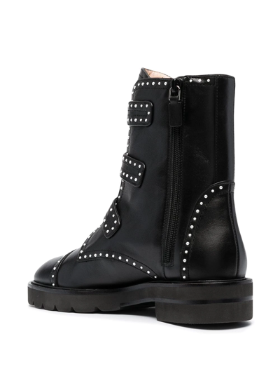 Stuart Weitzman Jesse Lift Studded Ankle Boots In Black