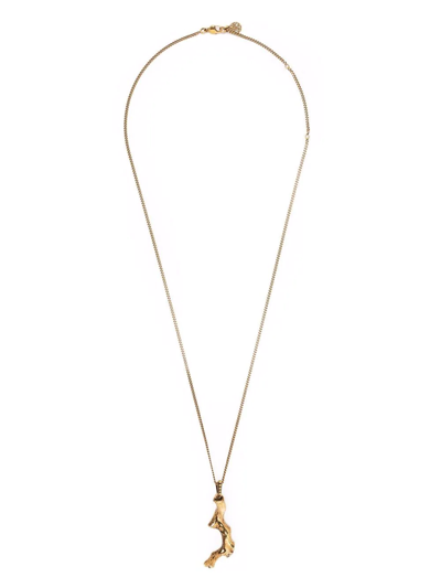 Shop Alexander Mcqueen Coral-pendant Chain Necklace In Gold