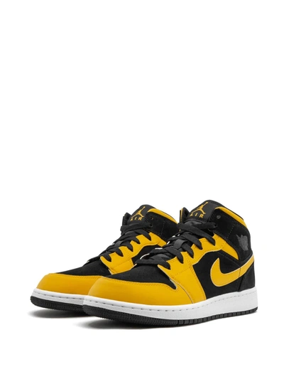Shop Jordan Teen Air  1 Mid Gs Sneakers In Black