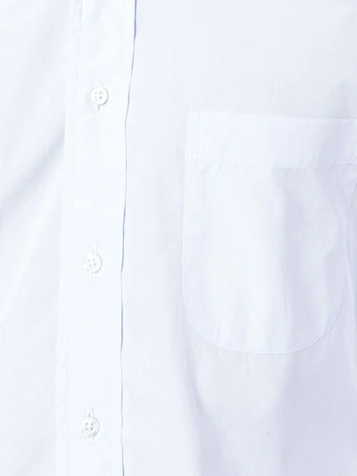 Shop Thom Browne Striped Band Classic Shirt In Blue