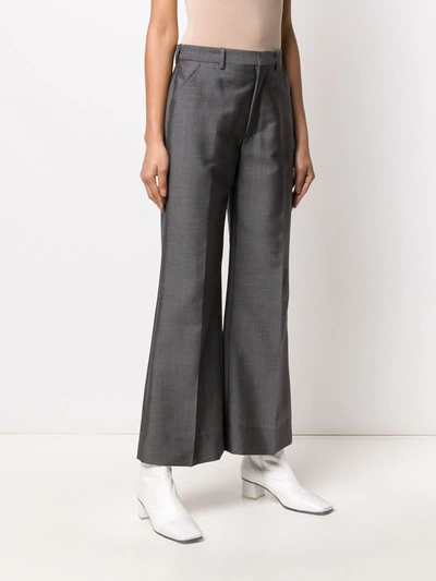 Shop Maison Margiela Tailored Kick-flare Trousers In Grey