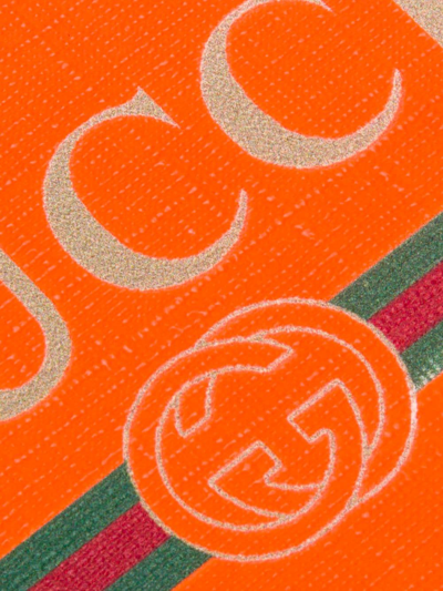 Shop Gucci Logo Print Iphone X Case In Orange