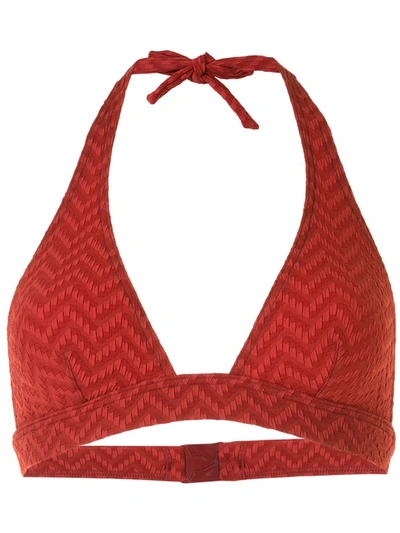 Z字形花纹三角比基尼上装