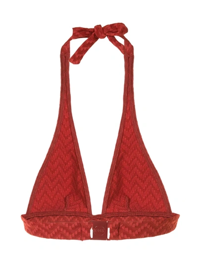 Z字形花纹三角比基尼上装