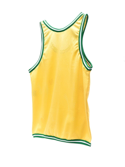 Shop Marni Logo-print Basketball Tote Bag In Gelb