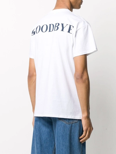 Shop Mackintosh Hello And Goodbye T-shirt In White