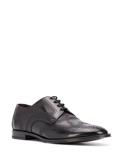 Shop Dolce & Gabbana Brogue-detailed Derby Shoes In Black