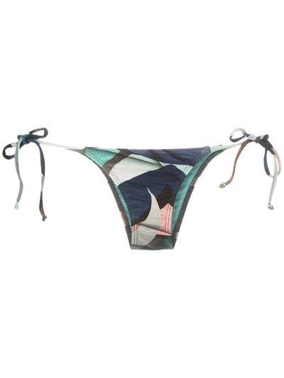 Shop Lygia & Nanny Thay Printed Bikini Bottom In Blue