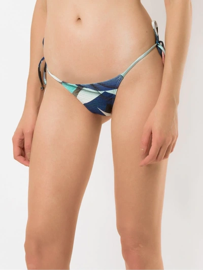 Shop Lygia & Nanny Thay Printed Bikini Bottom In Blue