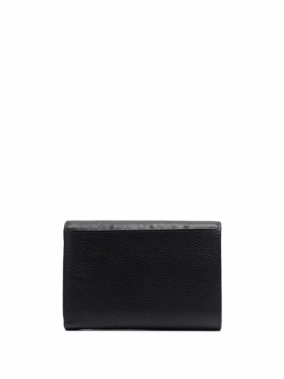 Shop Baldinini Trifold Leather Wallet In 黑色