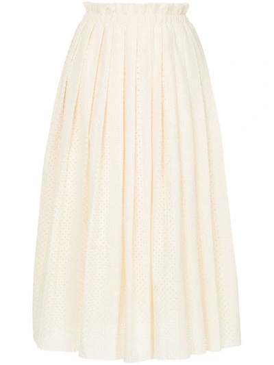 Shop Onefifteen Knitted Midi Skirt In Neutrals