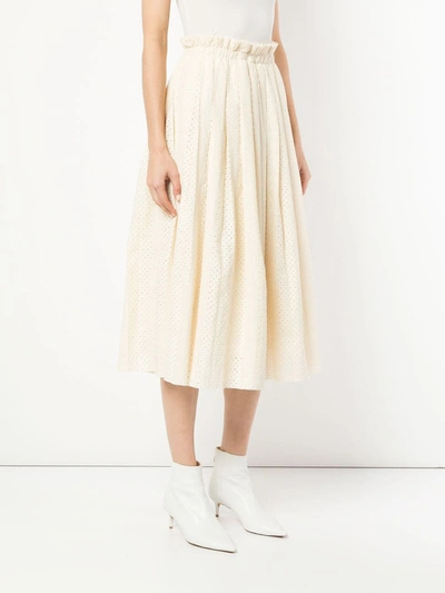 Shop Onefifteen Knitted Midi Skirt In Neutrals