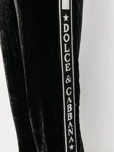 Shop Dolce & Gabbana Piped Logo Track Pants In Black