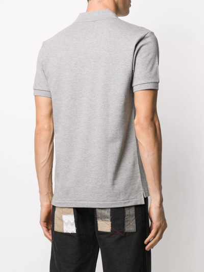 Comme Des Garçons Play Double Heart Cotton Piqué Polo In 灰色