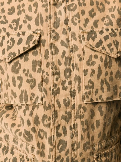 Shop Frame Multi-pocket Animal-print Jacket In Brown