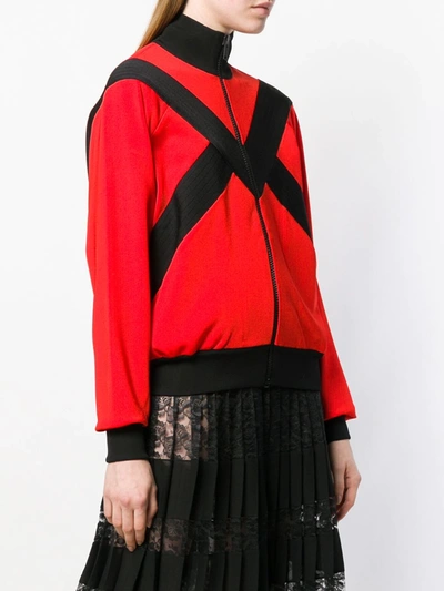 Givenchy Contrast Panel Zipped Jacket In Red