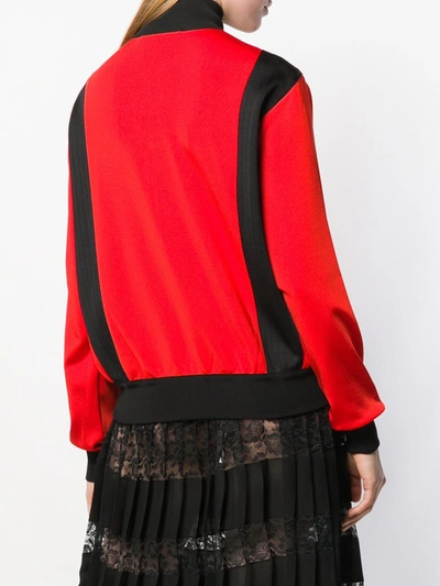 Givenchy Contrast Panel Zipped Jacket In Red