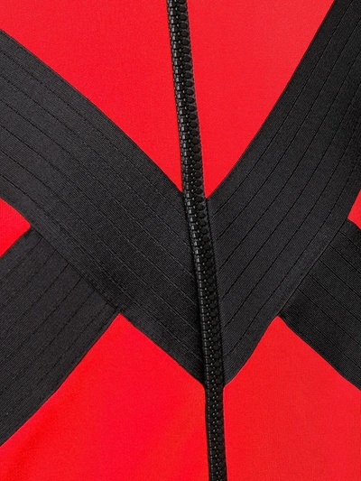 Givenchy Contrast Panel Zipped Jacket In Red