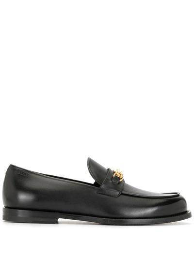 Shop Bally Logo-plaque Leather Loafers In Black