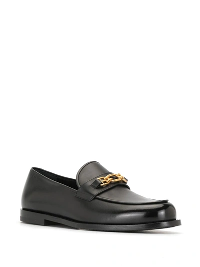 Shop Bally Logo-plaque Leather Loafers In Black