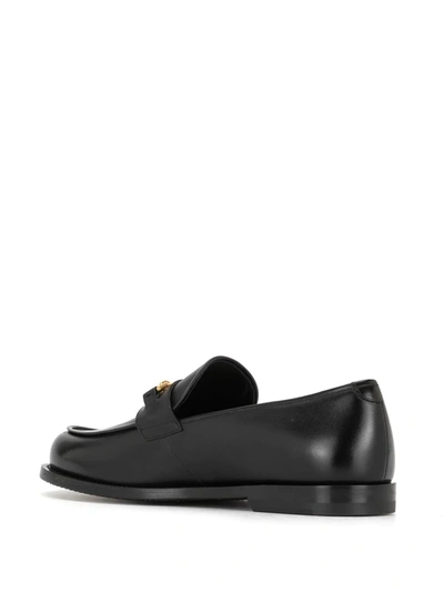 Shop Bally Logo-plaque Leather Loafers In Black