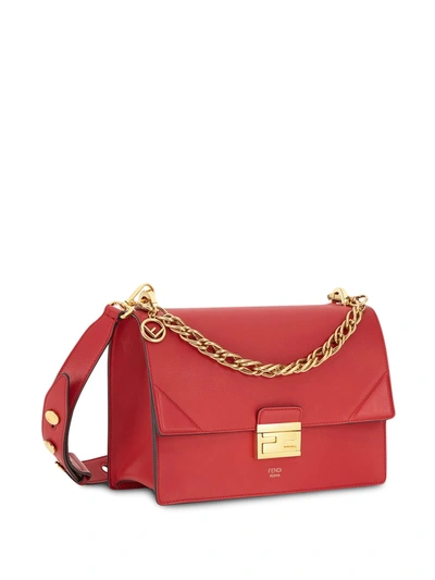 Shop Fendi Kan U Shoulder Bag In Red