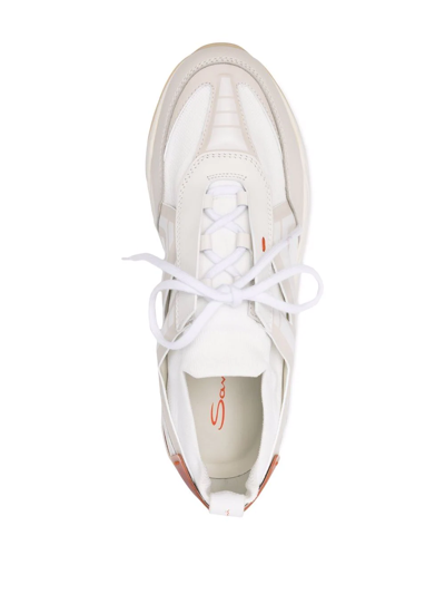 Shop Santoni Deftness Low-top Sneakers In White