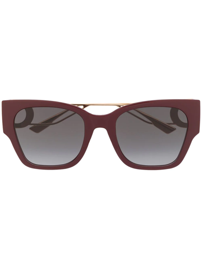 Shop Dior 30montaigne1 Square-frame Sunglasses In Red