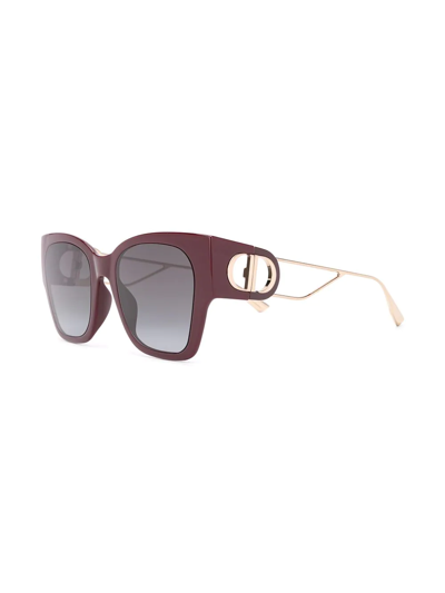 Shop Dior 30montaigne1 Square-frame Sunglasses In Red