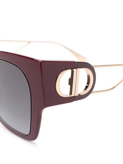 Shop Dior 30montaigne1 Square-frame Sunglasses In Red
