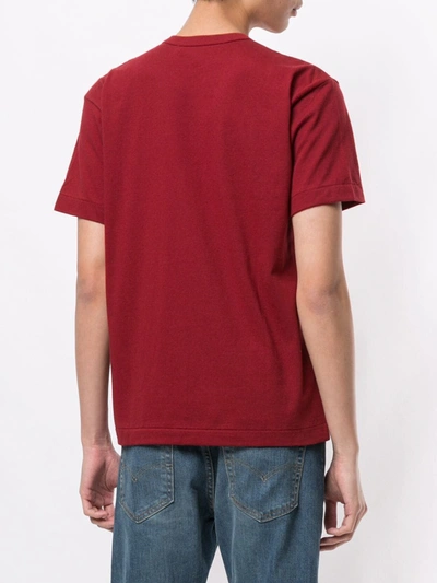 Shop Comme Des Garçons Play Double Heart Appliquéd T-shirt In Red